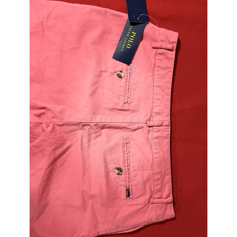 Polo Ralph Lauren Women's Short Size 20 Pink Salmon Flat Front Chino Cotton NWT - Picture 7 of 10